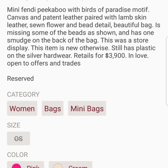 Birds of paradise mini fendi peekaboo - Picture 2 of 6